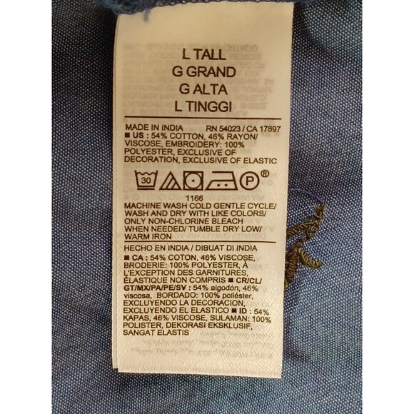 Old Navy Tiered Maxi Dress Large Tall Embroidered Cottage Boho Western Beachy - Picture 10 of 10